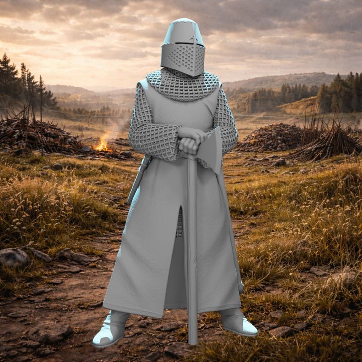 "You have my Axe" Medieval Crusader Knight with Great Axe