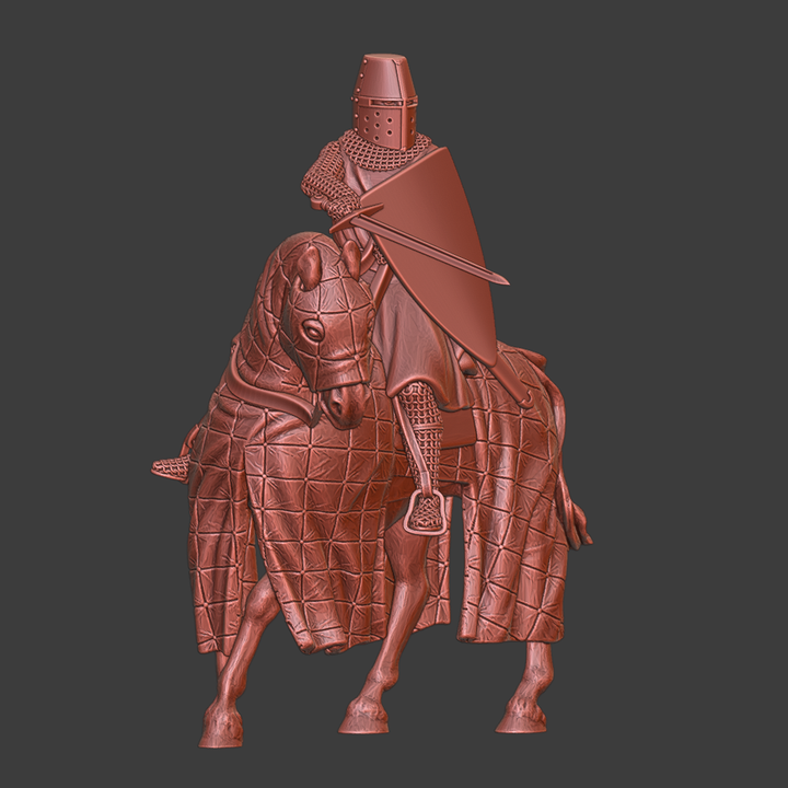 Mounted Medieval Crusader Knight