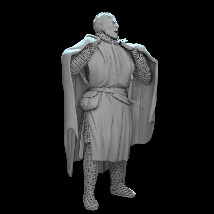 Medieval Knight Donning His Cape
