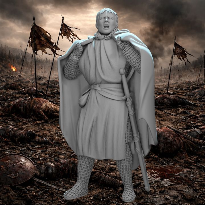 Medieval Knight Donning His Cape