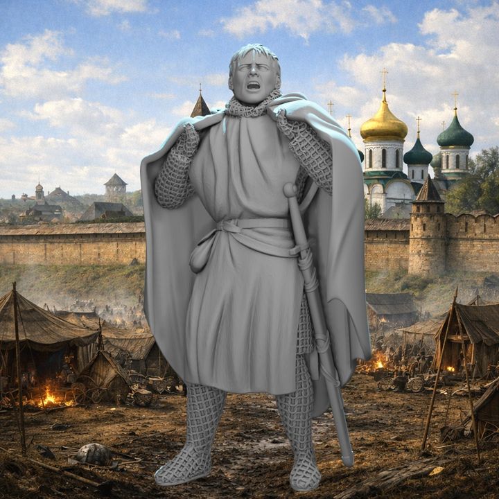 Medieval Knight Donning His Cape