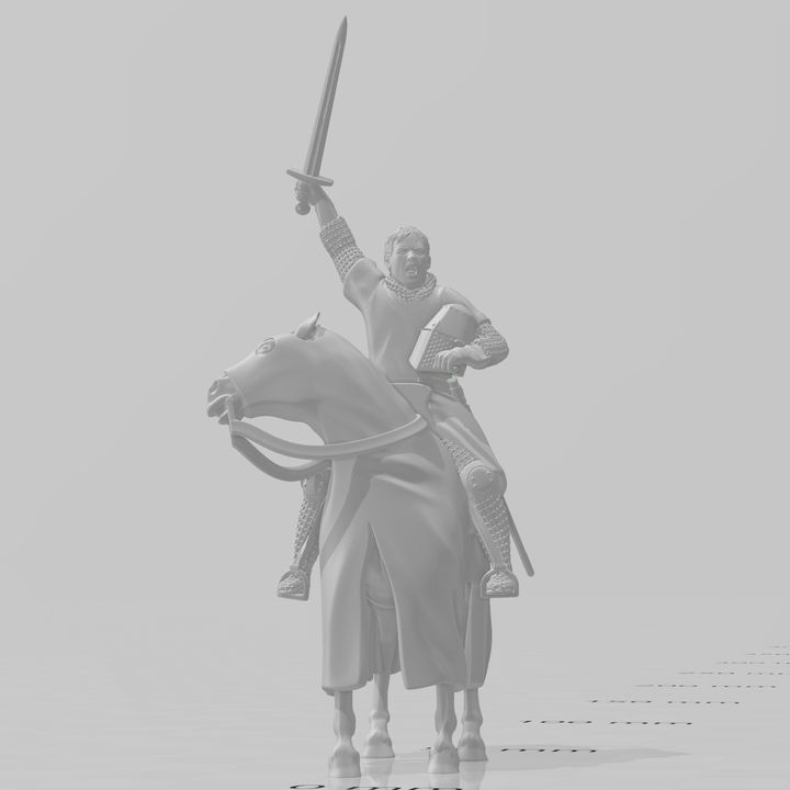Mounted Medieval Templar Knight – Battle Cry Command Pose