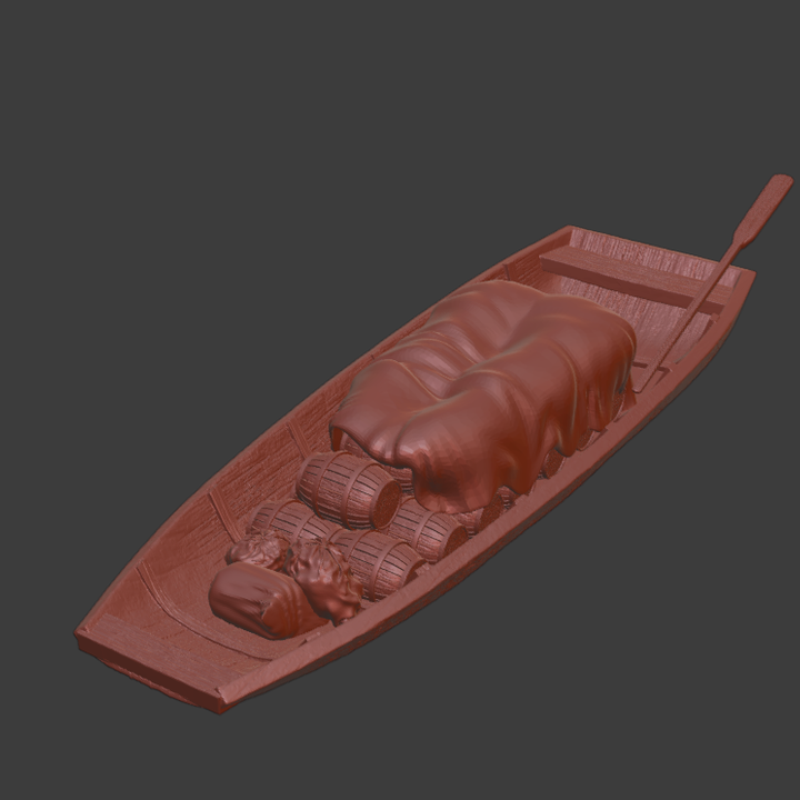 Small Medieval River Boat - Pram