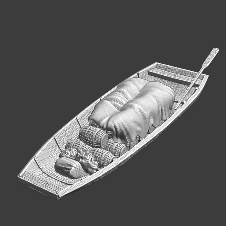 Small Medieval River Boat - Pram