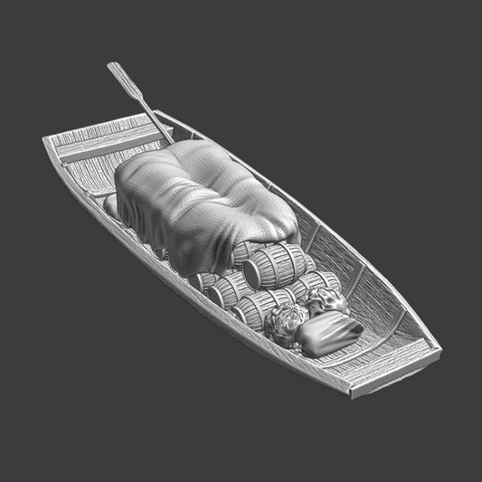 Small Medieval River Boat - Pram