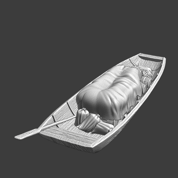 Small Medieval River Boat - Pram