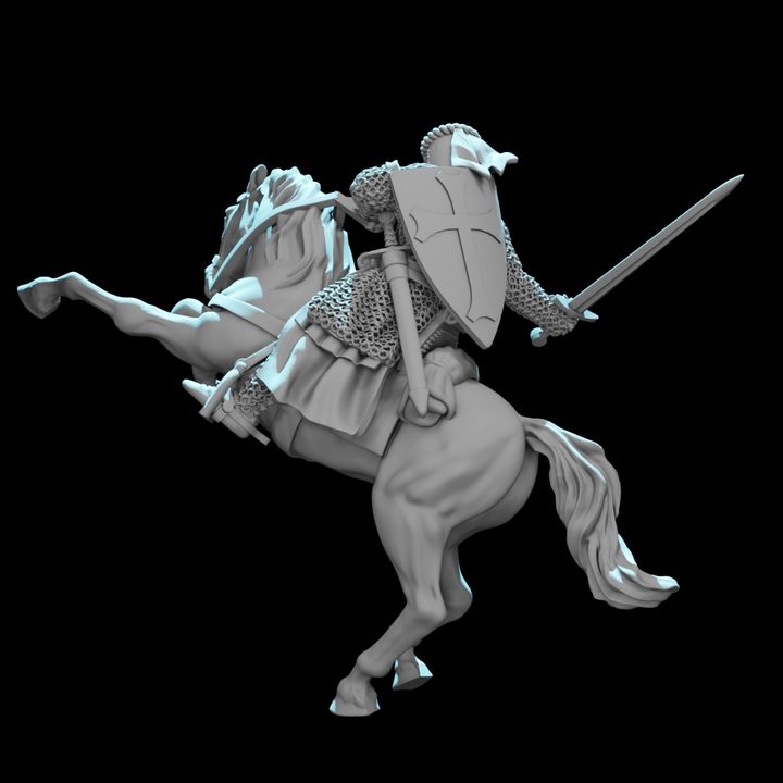 Mounted Crusader Knight – Dynamic Charging Pose.