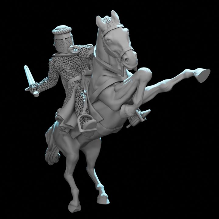 Mounted Crusader Knight – Dynamic Charging Pose.