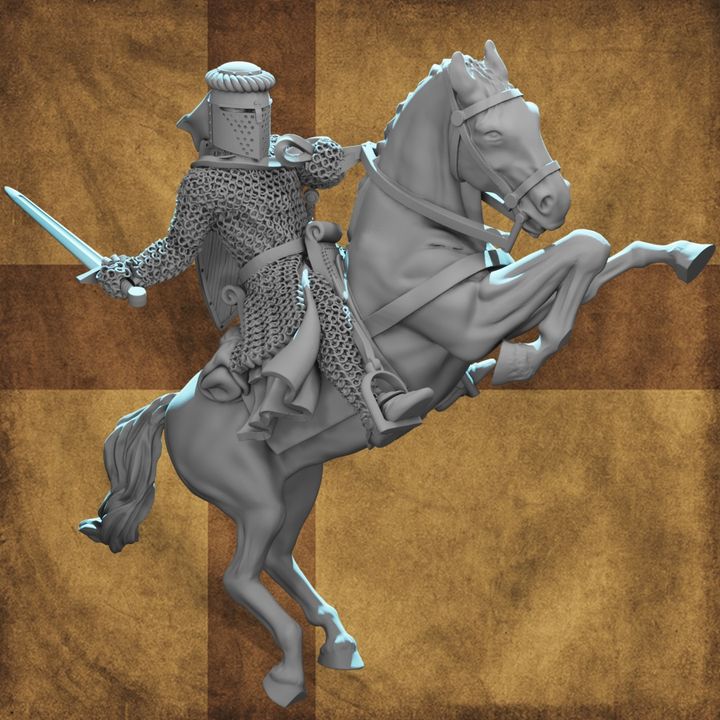 Mounted Crusader Knight – Dynamic Charging Pose.