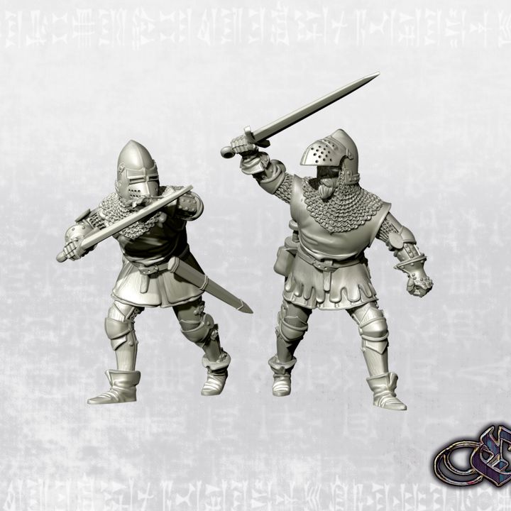 “Men-at-arms with swords - 2025 – 14th century”by Ezipion miniatures