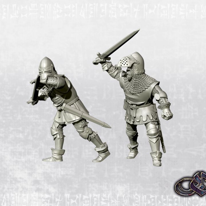 “Men-at-arms with swords - 2025 – 14th century”by Ezipion miniatures