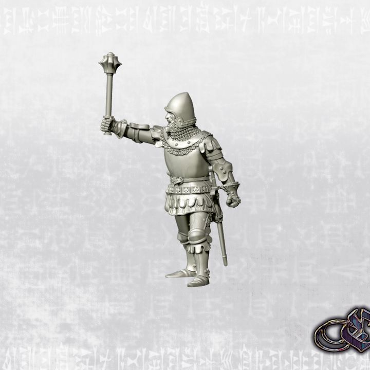 “Man-at-arm Captain with Mace - 2025 – 14th century” by Ezipion miniatures
