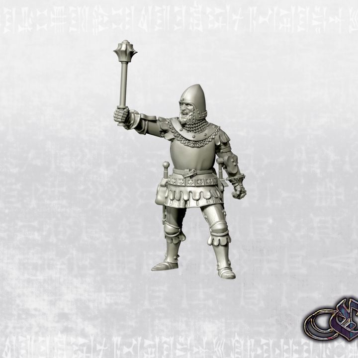 “Man-at-arm Captain with Mace - 2025 – 14th century” by Ezipion miniatures