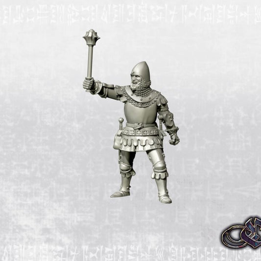 “Man-at-arm Captain with Mace - 2025 – 14th century” by Ezipion miniatures