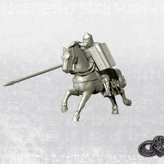 “Lithuanian Heavy Knight charging on horse – 14th century” by Ezipion miniatures