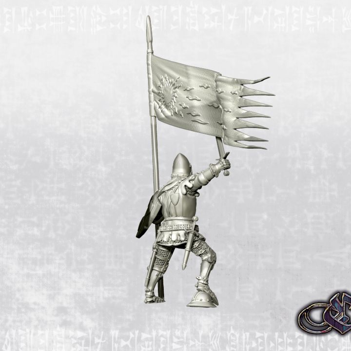 “Geoffroi de Charny on foot – 14th century” by Ezipion miniatures