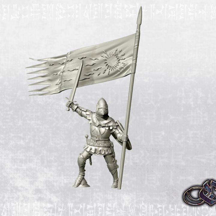 “Geoffroi de Charny on foot – 14th century” by Ezipion miniatures