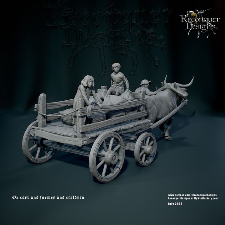 Ox Cart and Farmers by Reconquer Designs