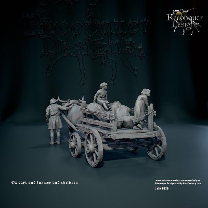 Ox Cart and Farmers by Reconquer Designs