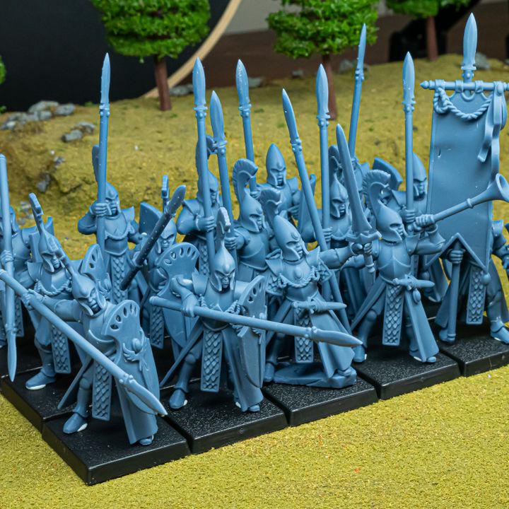 Aegean Elves Spearmen by Highlands Miniatures