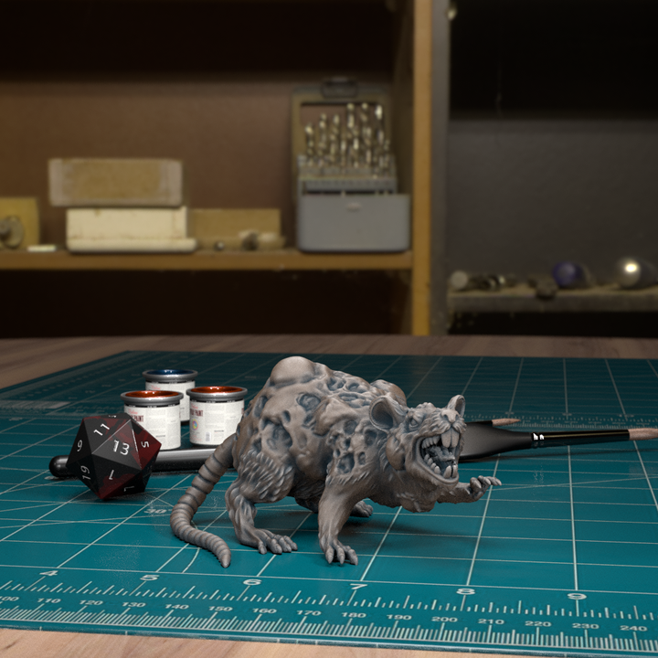 Plagued Giant Rat 01 by Tytan Troll Miniatures