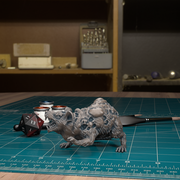 Plagued Giant Rat 01 by Tytan Troll Miniatures