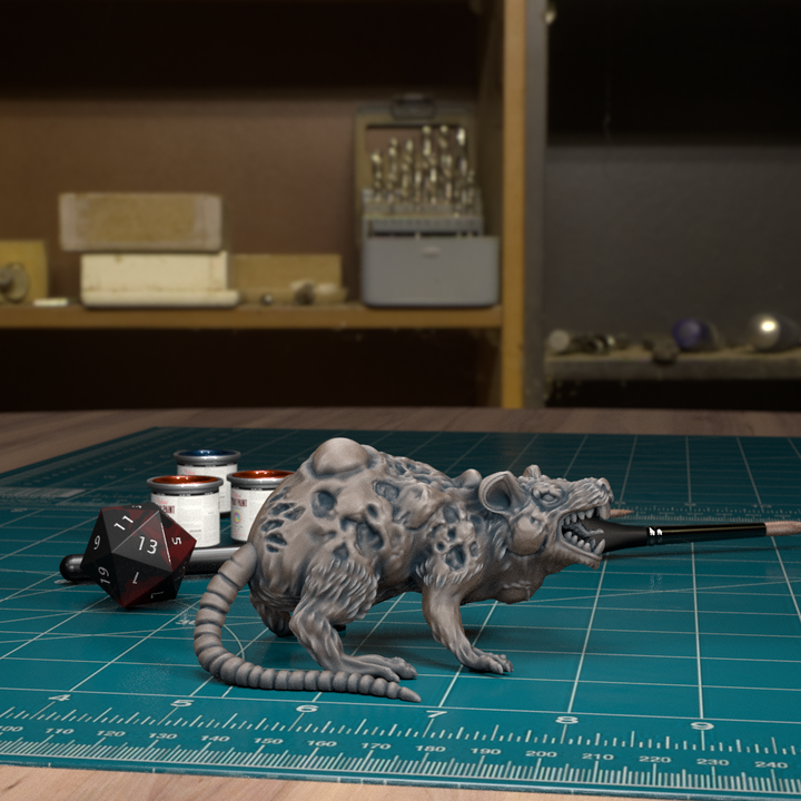 Plagued Giant Rat 01 by Tytan Troll Miniatures