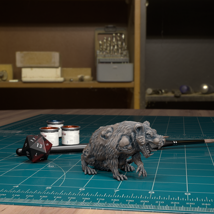 Plagued Giant Rat 03 by Tytan Troll Miniatures