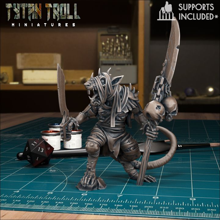 Plague Rat Warrior 01 by Tytan Troll Miniatures