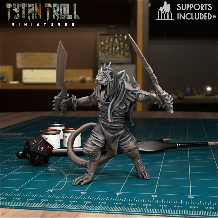 Plague Rat Warrior 02 by Tytan Troll Miniatures