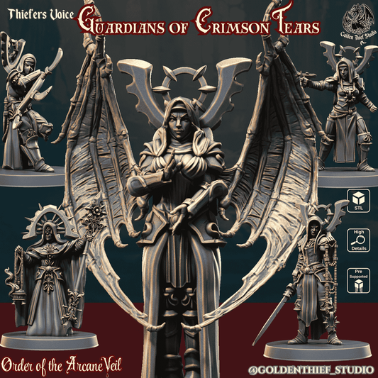 Guardians of Crimson Tears – Grimdark Cursed Nuns Miniatures by Golden Thief Studio