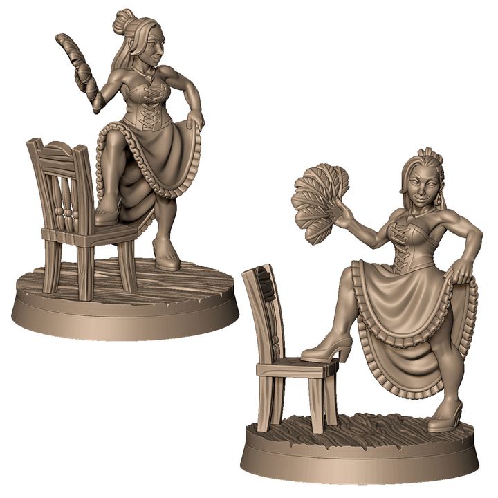 Fancy prostitute with feather fan +NSFW by Menagerie Miniature