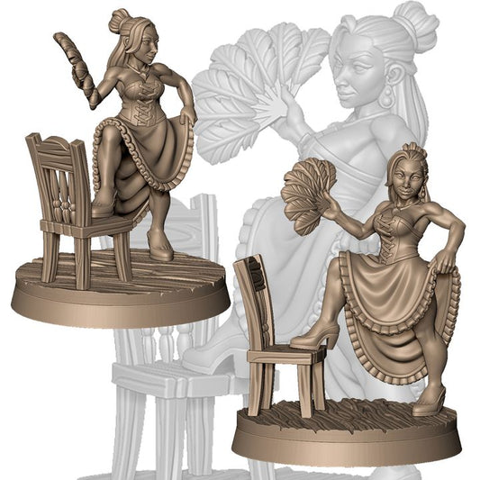 Fancy prostitute with feather fan +NSFW by Menagerie Miniature