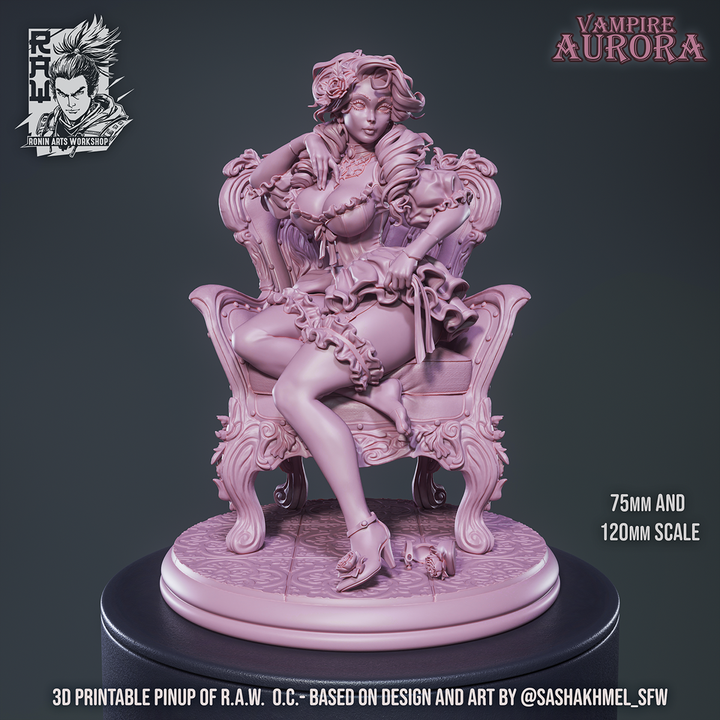 Vampire Aurora - Gothic PinUp Girl by Ronin Arts Workshop
