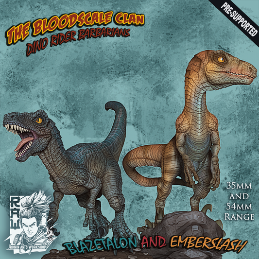 Blazetalon and Emberslash - Velociraptors by Ronin Arts Workshop