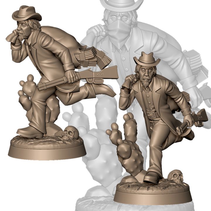Western cowboy robber B by Menagerie Miniature