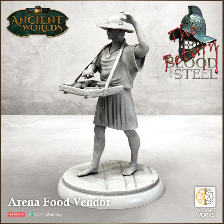 2 Roman Arena Food Vendors by Gadgetworks Miniatures