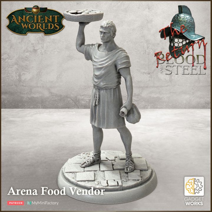 2 Roman Arena Food Vendors by Gadgetworks Miniatures