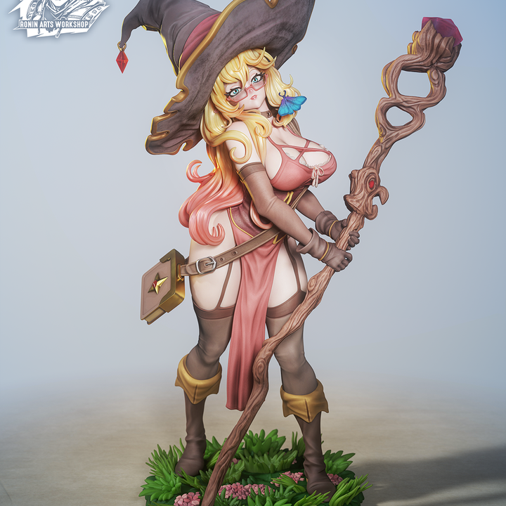 Ruby The Gem Witch - Sexy Witch PinUp (NSFW) by Ronin Arts Workshop