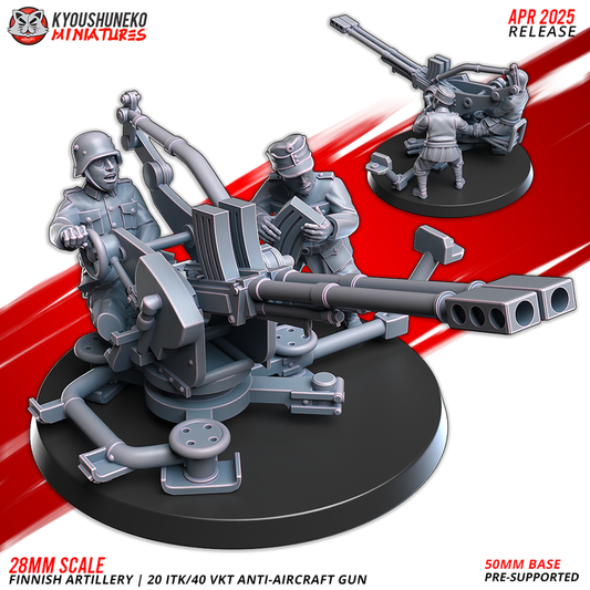 Finnish Artillery 20 ITK 40 VKT Anti Aircraft Gun By Kyoushuneko Miniatures