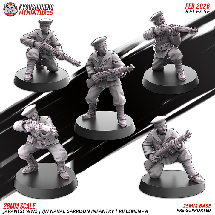 IJN Naval Garrison Infantry Riflemen A by Kyoushuneko Miniatures