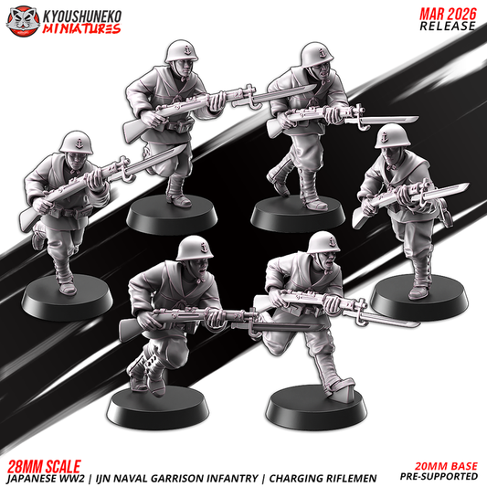 IJN Naval Garrison Infantry charging Riflemen by Kyoushuneko Miniatures