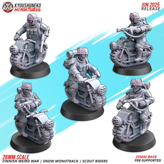 Finnish weird war snow monotrack Scout Rider By Kyoushuneko Miniatures