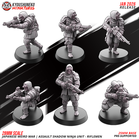 Assault Shadow Ninja Unit Riflemen 1 By Kyoushuneko Miniatures