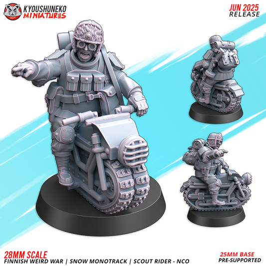 Finnish weird war snow monotrack scout rider NCO By Kyoushuneko Miniatures