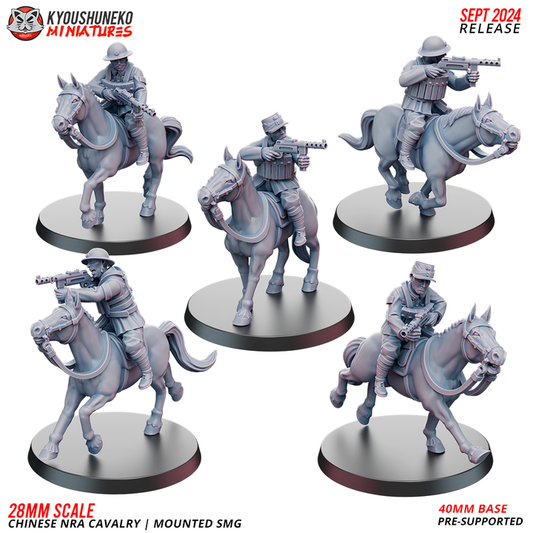 Chinese NRA Cavalry Mounted with SMG by Kyoushuneko Miniatures