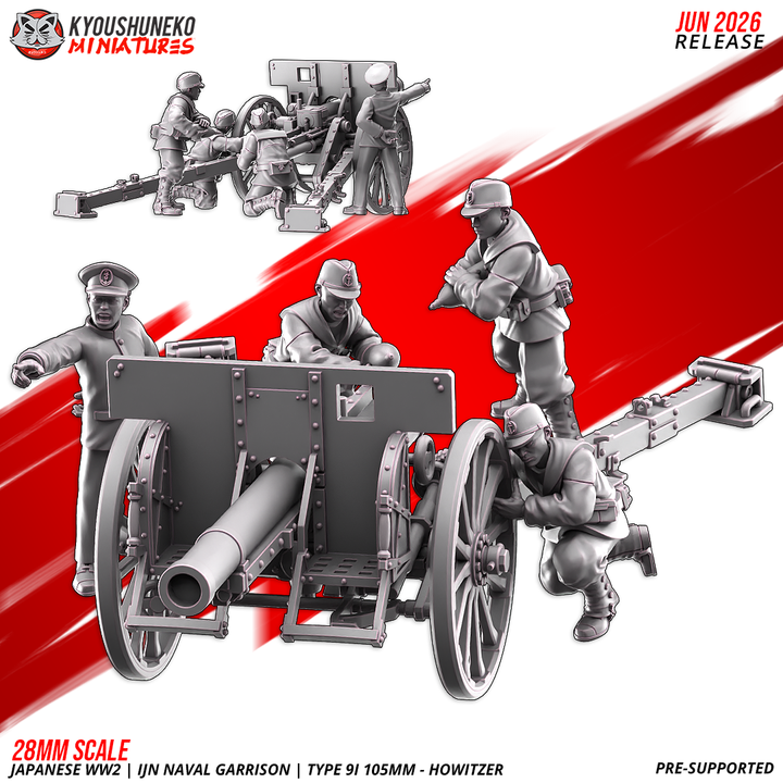 Naval Garrison Type 91 105mm Howitzer 1 by Kyoushuneko Miniatures