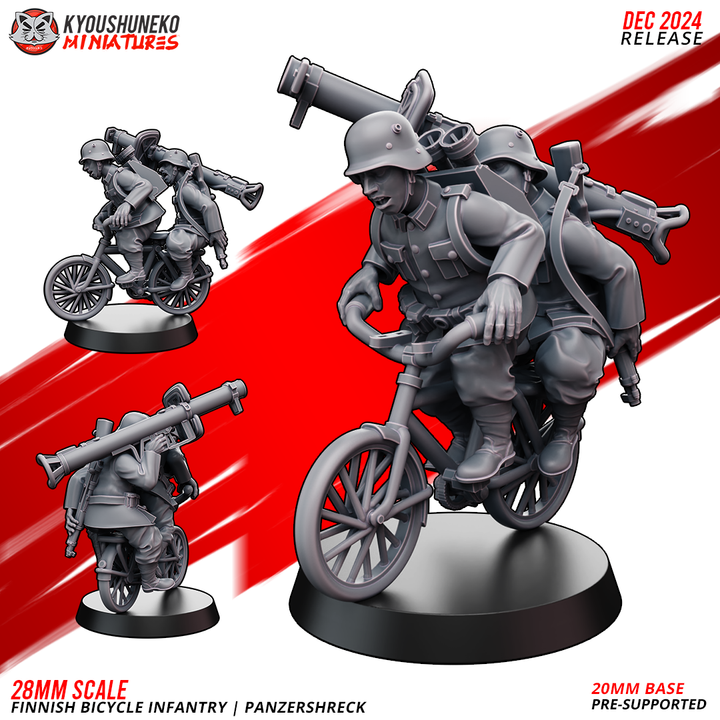 Finnish Infantry Bicycle Panzershreck By Kyoushuneko Miniatures