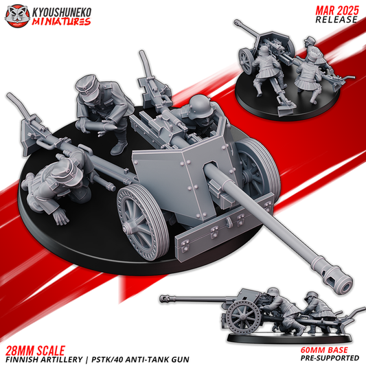 Finnish Artillery Infantry PSTK40 Antitank gun 1 By Kyoushuneko Miniatures