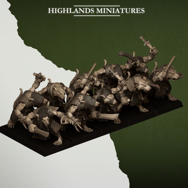 Sewer Vermin Thugs by Highlands Miniatures